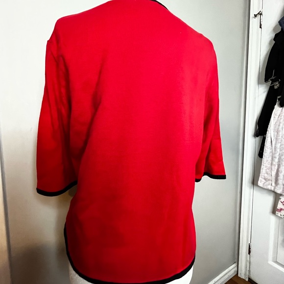 Michael Simon NWOT EXCLAMATION- MARK Bright Red Sweater!! - Picture 5 of 7